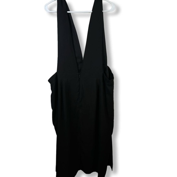 City Chic Plus Size Black Overall Dress Dual Front Slits Adjustable Straps Women - Picture 1 of 6